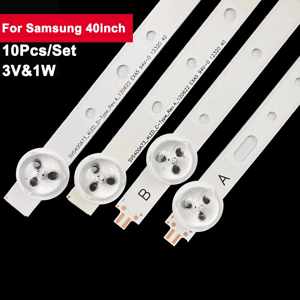 Striscia Di Retroilluminazione Tv Led 3V Per Samsung 40 Pollici 10 Pz/Set Riparazione Tv Svs400A73 40 D1333B 40 Pfl3208T 40Vle5322B 40 Vle5324 40 Pfl3