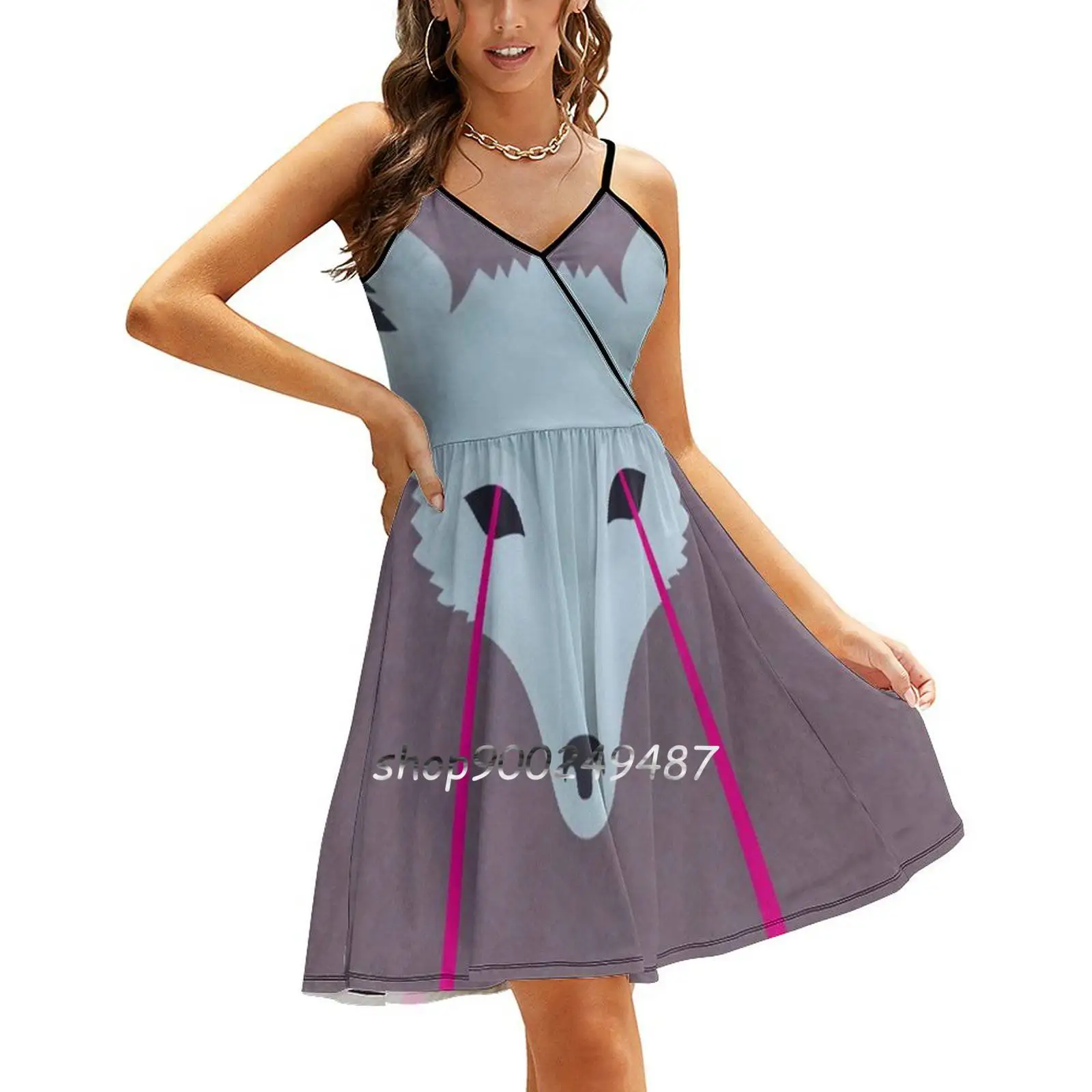 Coyote By Wylee Sanderson Sling Dress Sexy Dress Abiti Femminili A Vita Alta Per Le Donne Coyote Dog Wolf Laser Laser Eyes Animal
