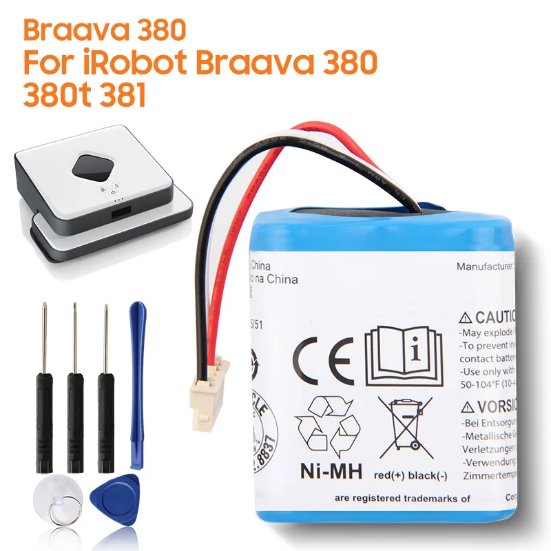 Batteria Di Ricambio Per Irobot Braava 380 381 390T 380T Mint 5200C 5200 Batteria Ricaricabile 2000Mah