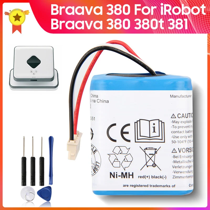 Nuova Batteria Per Irobot Roomba 380 Braava 380 380T 381 390T Mint 5200C 5200 Batteria Di Ricambio 2000Mah 7.2V