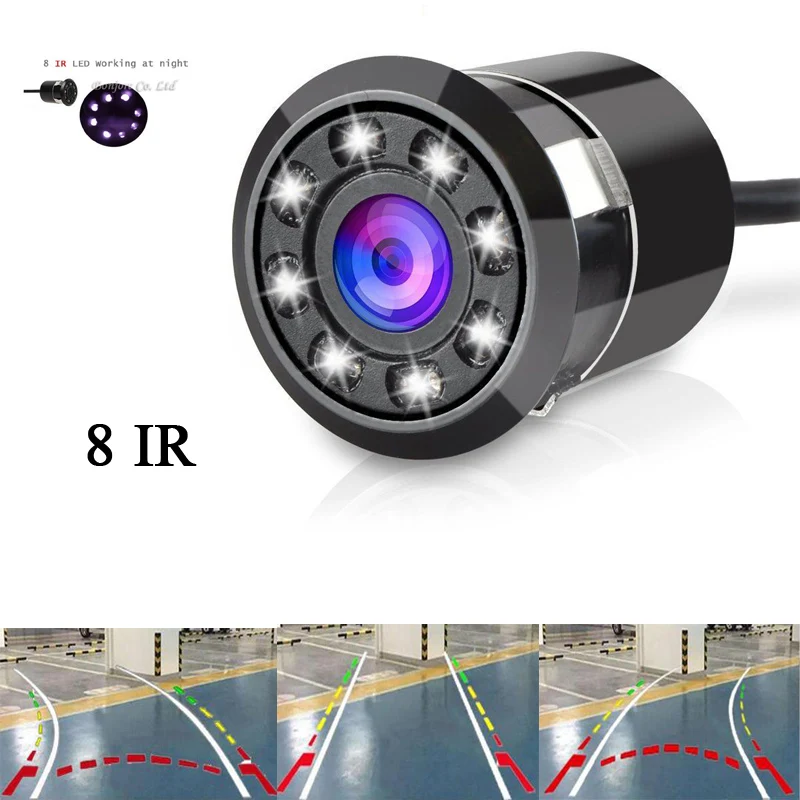 Impermeabile 8 Ir Night Vision Car Reverse Camera Sistema Di Traiettoria Di Retromarcia Super Hd Con Linee Di Binario Dinamiche