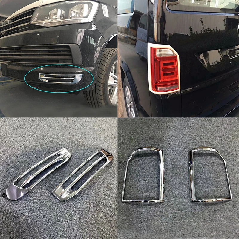 Per Vw Volkswagen Transporter (T6) Caravelle 17-18 Cromo Anteriore Posteriore Riflettore Fendinebbia Copertura Della Lampada Trim Fendinebbia Modanatu