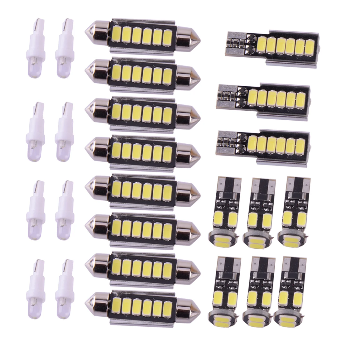 25Pcs 12V Car White Led Interior Map Step Dome Lampadina Kit Adatto Per Vw T5 Caravelle Kasten Kombi Multivan Transporter 6000K 5W