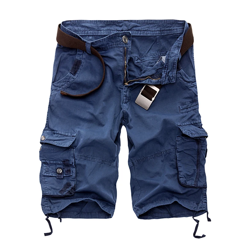 Hanqiu Camo Military Shorts Bermuda 2023 Summer Camouflage Cargo Shorts Uomo Cotton Loose Outwear Pantaloni Corti Tattici Senza Cintura