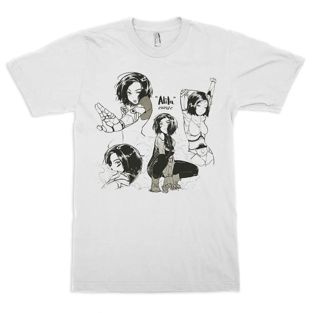 Alita Battle Angel T-Shirt Gunnm Manga Shirt Uomo E