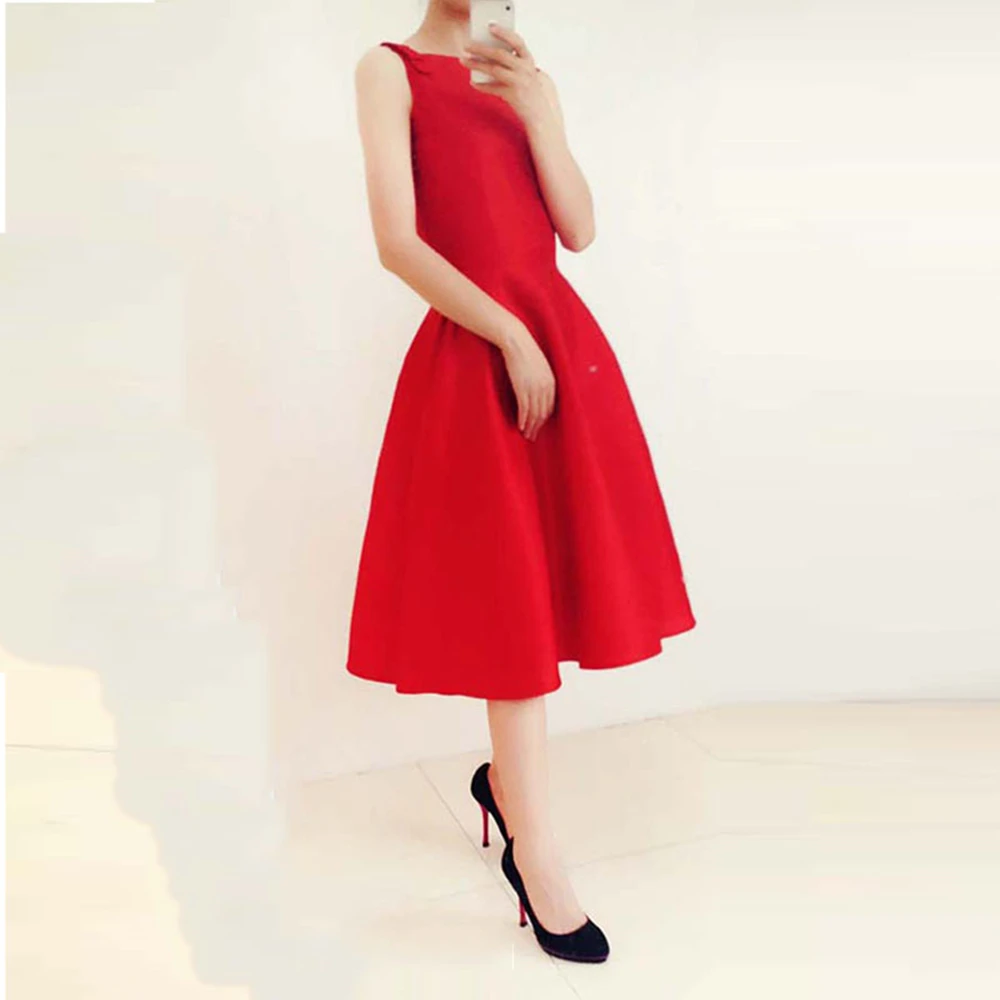 50S 60S Vintage Stile Retrò Solid Swing Party Prom Pinup Rockabilly Belt Dress Nero Rosso Classico Audrey Hepburn