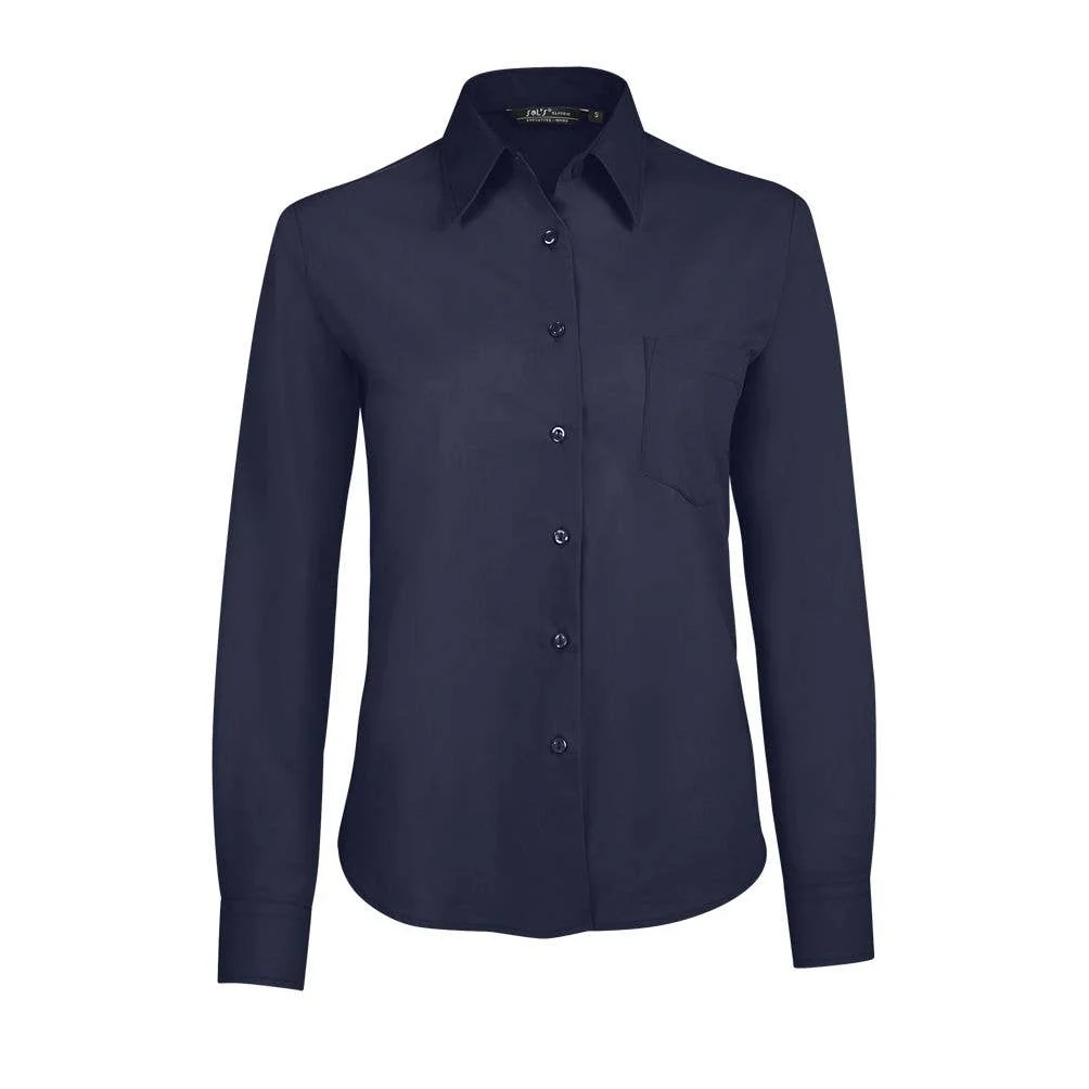Esecutivo Blu Scuro. Camicia Popin A Maniche Lunghe