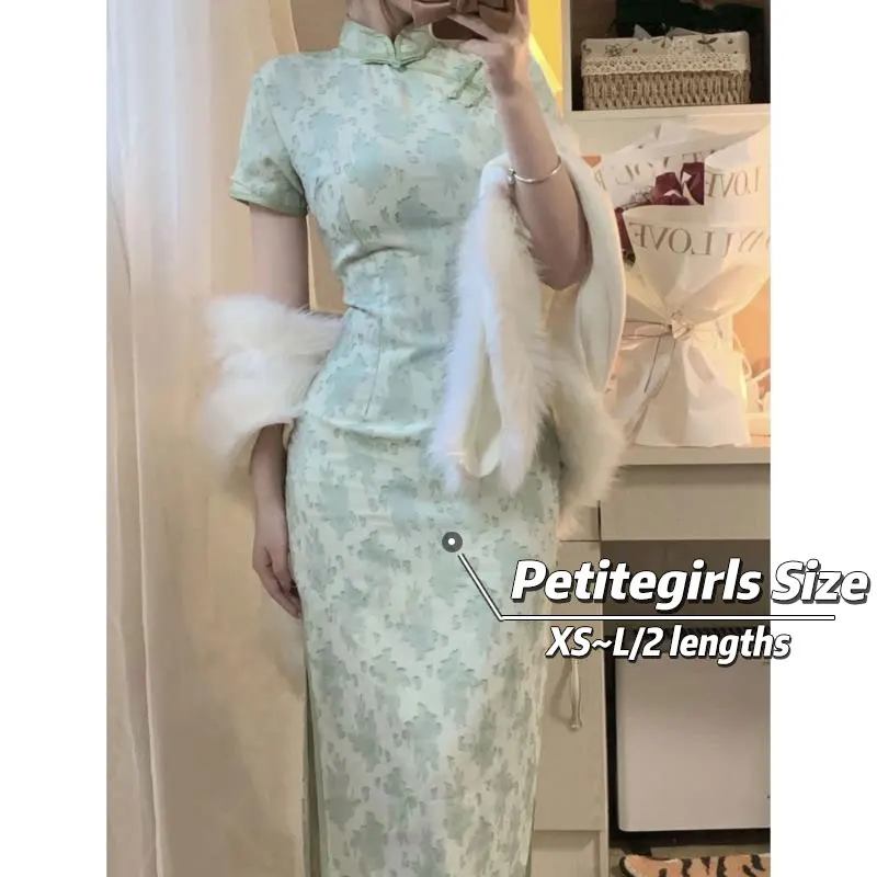 150Cm Petite Girls New Chinese Style Young Style Migliorato Femminile National Wind Split Vita Alta Sottile Xs Appare Alta Estate
