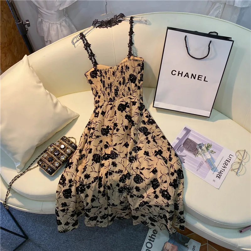 Simplee Sexy Holiday Vintage Print Straps Backless Summer Party Dress Donna Vita Alta Lace Up Maxi Dress Casual Beach Vestidos