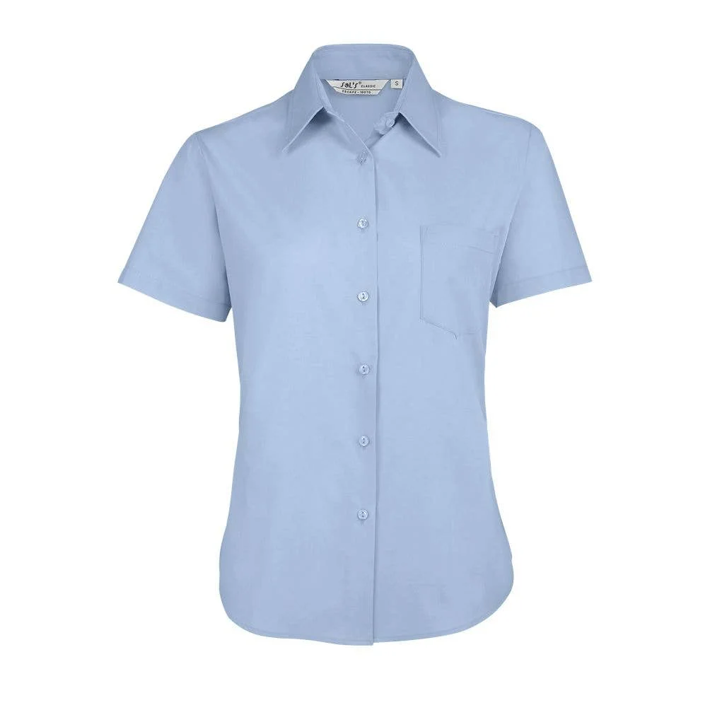Fuga. Xs. Celeste. Camicia Popin Manica Corta