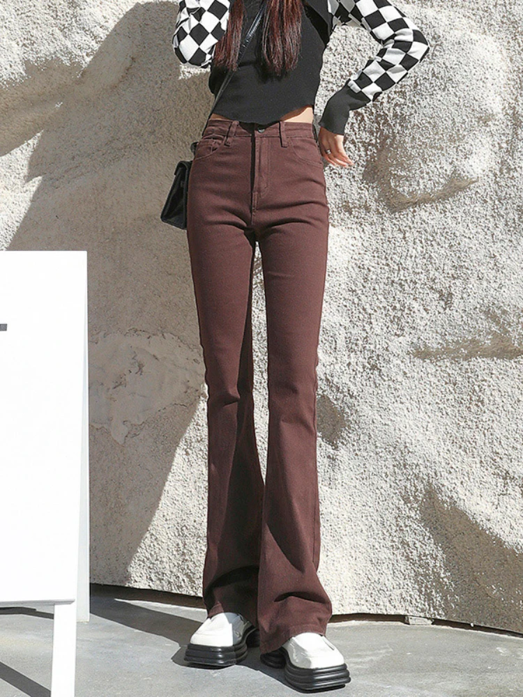 Skinny Flare Black Pants High Waisted Jeans Women Stretchy Bell Bottom Denim Joggers Xs Blue Clothes Vintage Streetwear 2022 New