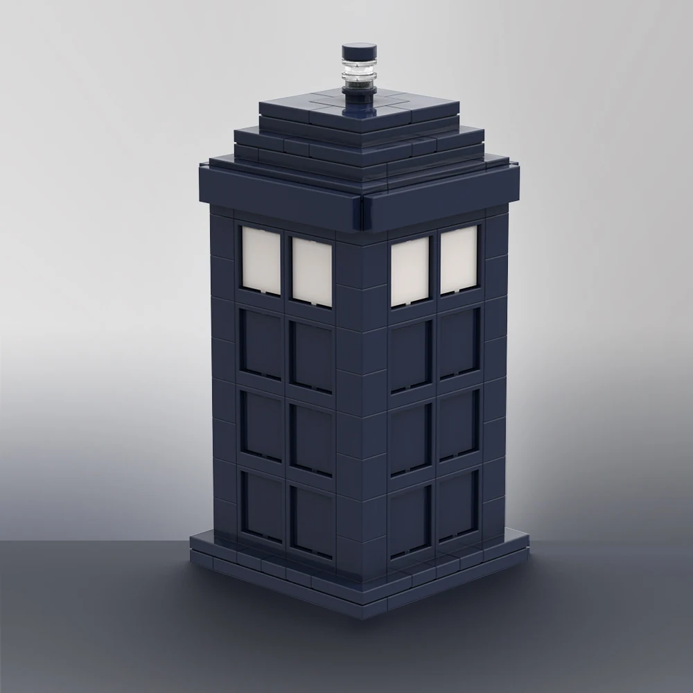Gobricks Moc Apribile Doctor Who Tardis Building Block Kit Blue Booth Tardis Time Travel Door Machine Shuttle Brick Kids Toys