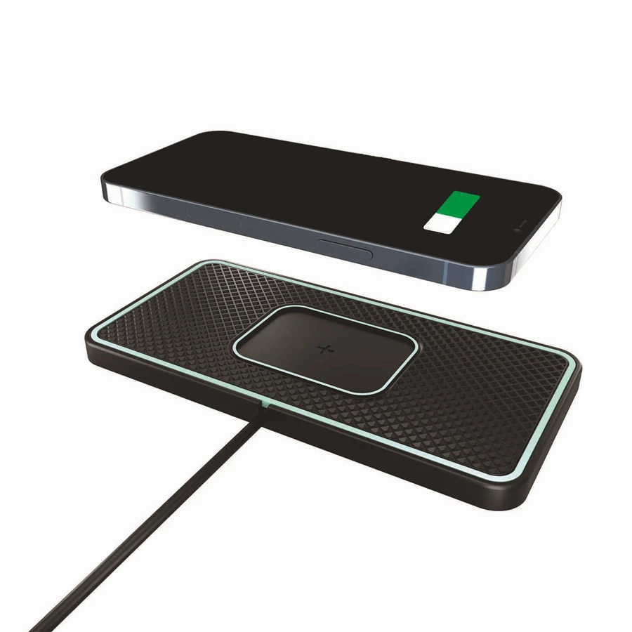 15W Car Fast Wireless Charger Silicone Pad Cradle Stand Dock For Apple Airpods Samsung Iphone Wireless Charging Stand