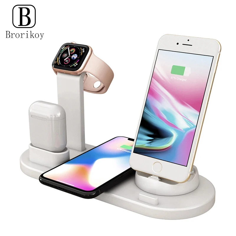 15W Qi Fast Wireless Charger Dock Station Per Iphone 12 11 Pro Max Iwatch 5 4 Airpods Pro Samsung S21 S20 Huawei Charged Holder