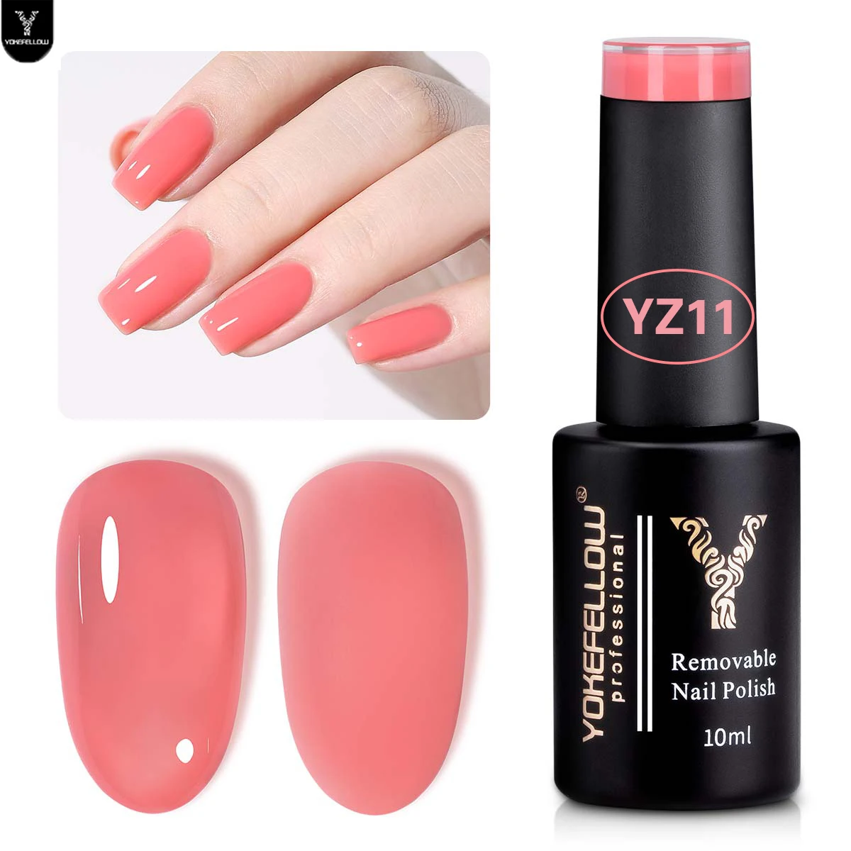 Yokemid 10Ml Jelly Strawberry Gel Nail Polish Nail Art Bright Pink Crystal Nail Gel Smalto Gel Uv Semi Permanente