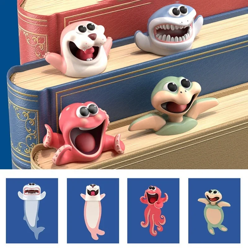 Adorabili Segnalibri Animali Stereo 3D Cartoon Octopus Cat Panda Shiba Inu Segnalibri Creativi Divertenti Segnalibri Regali Di Cancelleria