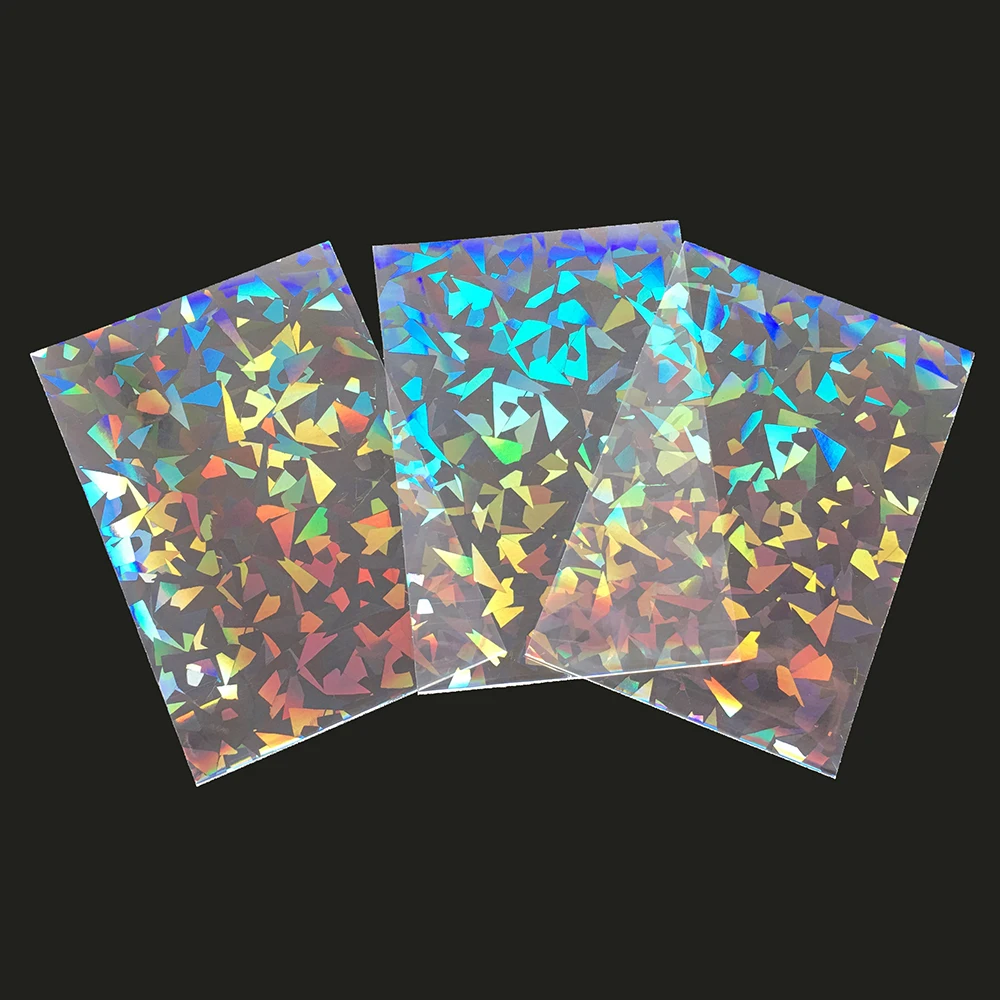100Pcs Aegis Guardian Broken Gemstone Glass Laser Square Hologram Card Sleeve Per Mtg Holographic Foil Film Tarot