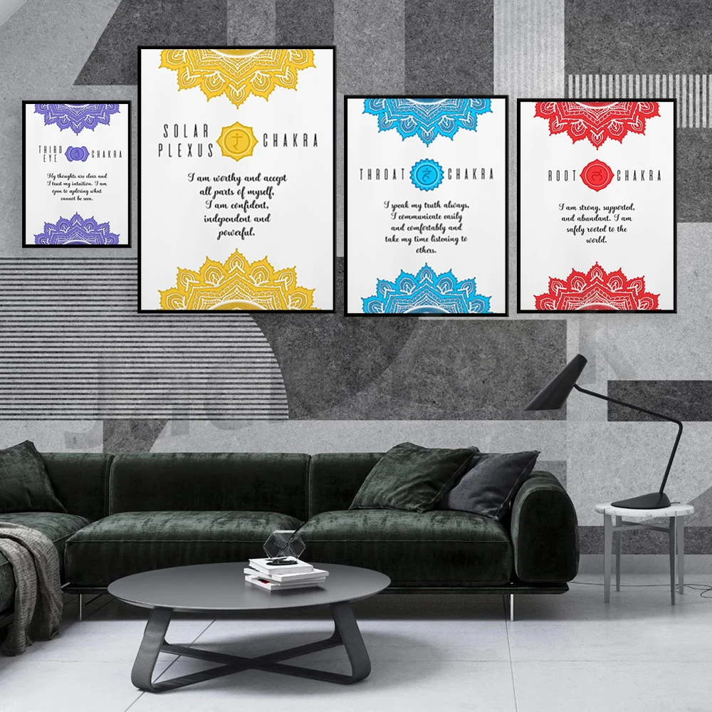 Affermazione Del Chakra Della Gola, Affermazione Del Chakra Della Radice, Stampa Dell'Affermazione Del Chakra Del Cuore, Spirituale, Reiki, Meditazion