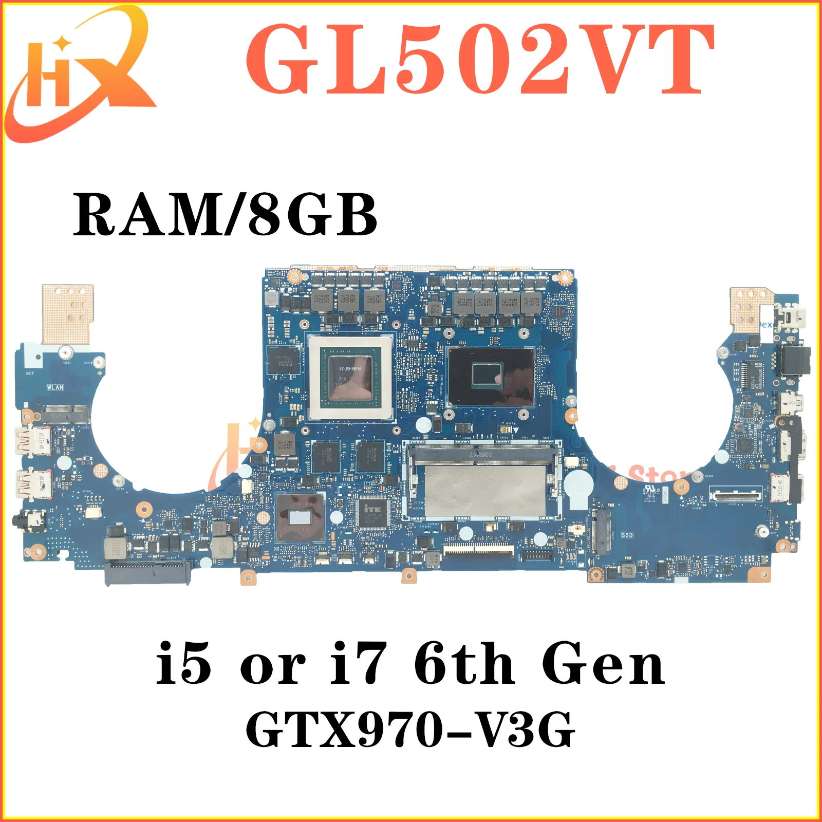 Scheda Madre Gl502Vt Per Asus S5Vt Gl502V G502Vt Scheda Madre Del Computer Portatile I5 I7 6Th Gen Gtx970-V3G Ram-8Gb