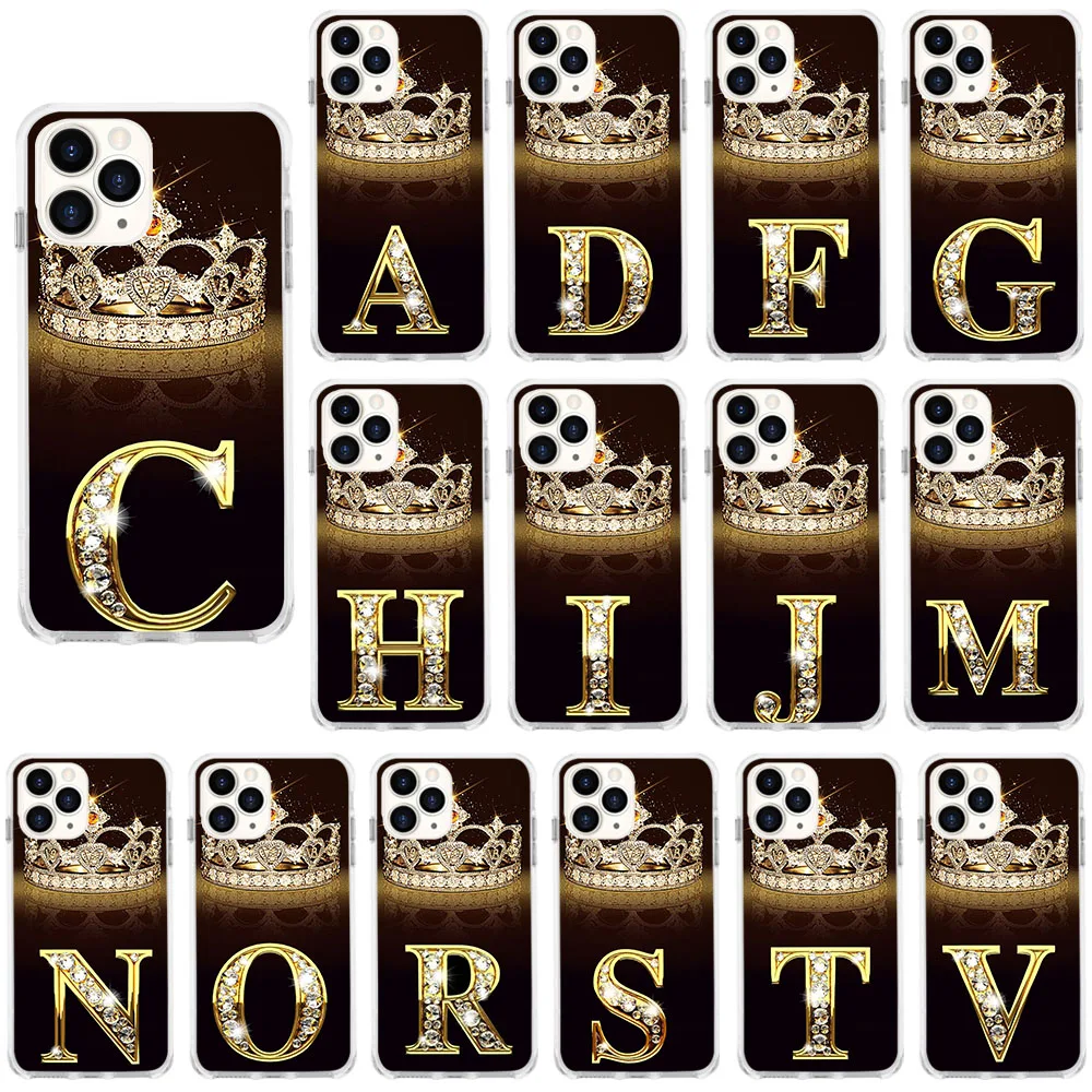 It-24 Diamond Crown Letter Custodia Morbida Per Moto One Action Fusion Hyper Macro Vision Zoom E20 E30 E40 Ace G Play Plus