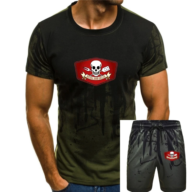 Maglietta Natural Born Grillers Grigliare Bbq Butcher Chef Weber Grill Smoker T Shirt 035739