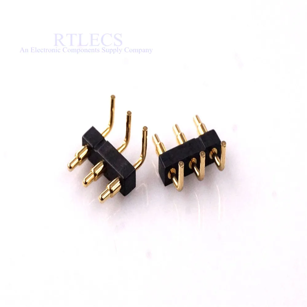 10 Pcs Caricato A Molla Pogo Spille Connettore 3 Spille 3.5 Millimetri Passo Orizzontale 9.2 Millimetri Altezza Throug Fori Pcb Singolo Fila Di Strisc
