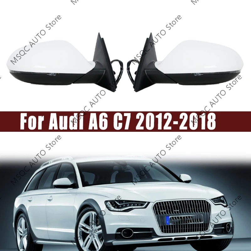 Per Audi A6 C7 2012-2018 Muslimaur Sostituzione Auto Ala Riscaldata Specchietto Posteriore Vetro 6/8/12/17 Filo Pieghevole Elettrico