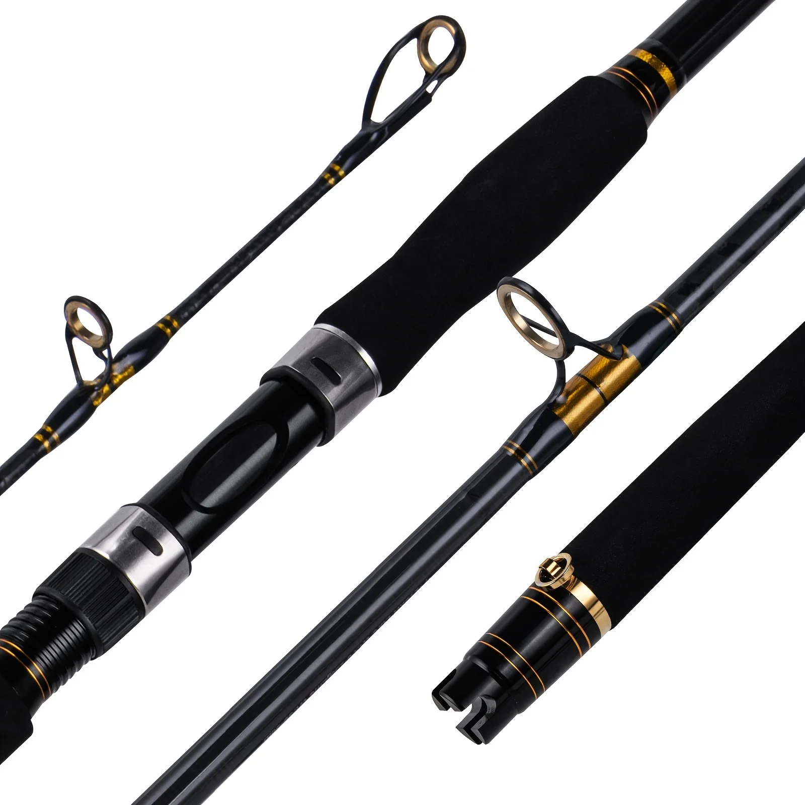 Goture Heavy Duty Boat Carbon Spinning Canna Da Pesca 2.1M Jigging Traina, Guida In Acciaio Inossidabile Con Inserti Sic Canna Da Mare