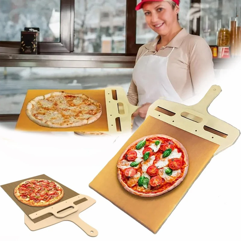 Pala Per Pizza Scorrevole-Pala Per Pizza Scorrevole, La Pala Per Pizza Che Trasferisce Perfettamente La Pizza, Pala Per Pizza Antiaderente Durevole