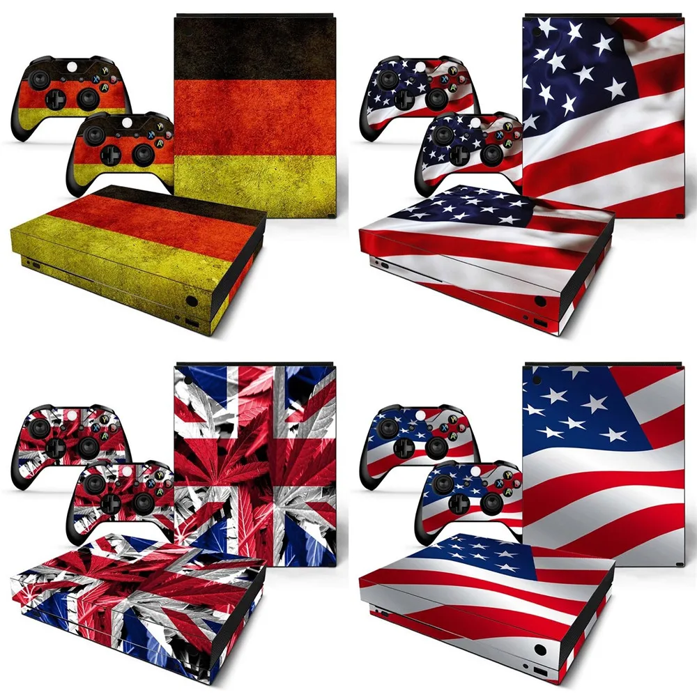 Usa Flag Uk Flag Skin Sticker Decalcomania Per Microsoft Xbox One X Console E 2 Controller Per Xbox One X Skin Stickers Vinile