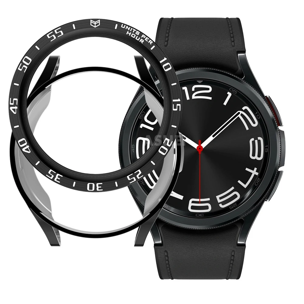 Per Samsung Galaxy Watch 6 Classic Case + Bezel Loop Bumper Per Galaxy Watch6 Classic 47Mm 43Mm Tpu Case Metal Bezel Protector