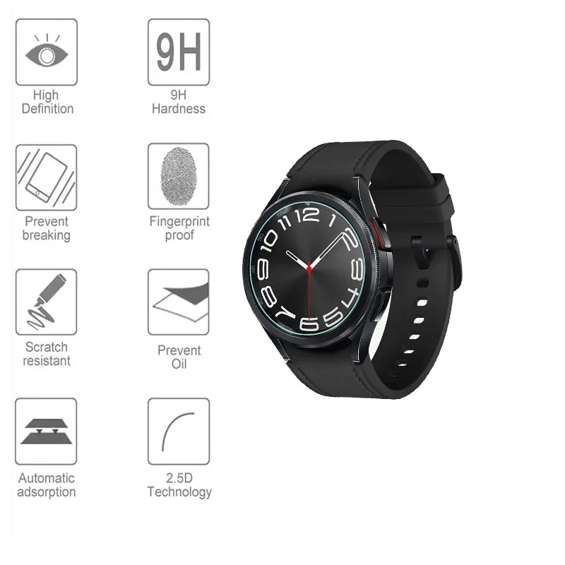 Pellicola Salvaschermo Per Samsung Galaxy Watch6/4/540Mm 44Mm Vetro Temperato Su Galaxy Watch6 Classic 43Mm 47Mm/4 Classic 42Mm 46Mm