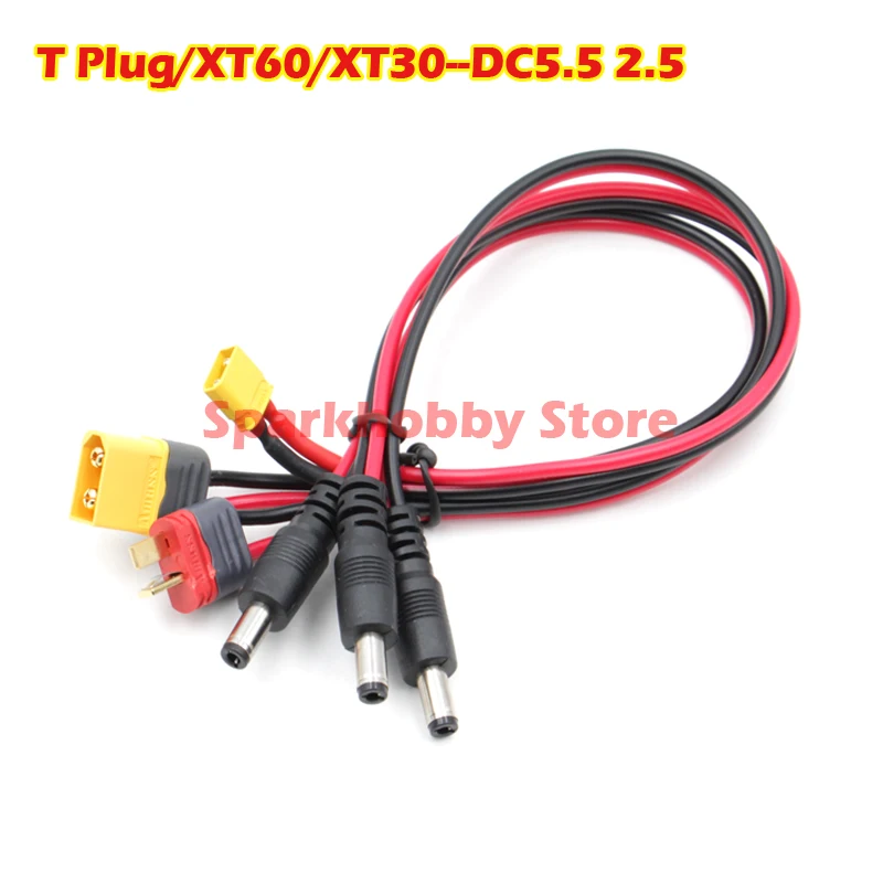 Amass Xt60 Xt30 T Spina A Maschio Dc5.5 2.5 Cavo Adattatore 10A Per Fatshark Dominator Aomway Fpv Occhiali Batteria Rc Racing Drones