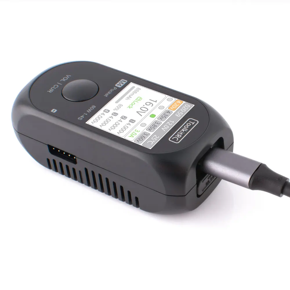 Toolkitrc M4 Pocket Battery Balance Charger Dc 80W Smart Balance Charging Xt30 Xt60 Input Per 1-4S Lipo Lihv Life Lipo