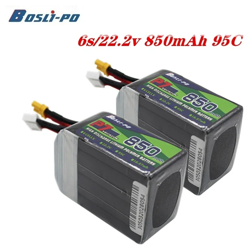 95C 22.2V 6S 850Mah Lipo Batteria Per Rc Elicottero Quadcopter Fpv Racing Drone Parti Con Xt30 Plug 22.2V Droni Batteria