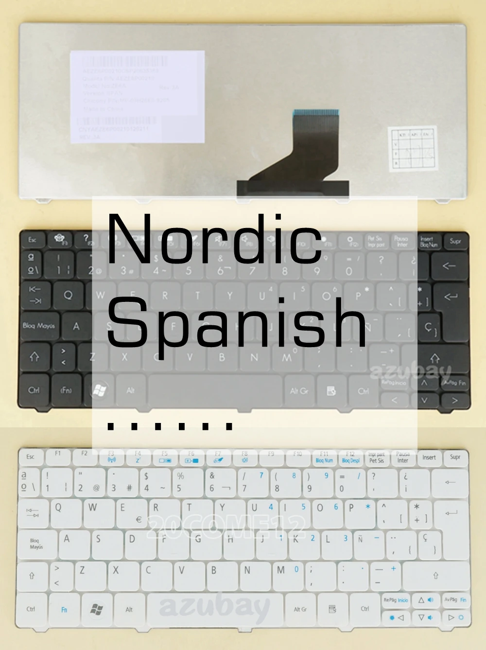 Tastiera Nordica Spagnola Per Acer Pk130D42B18 Aeze6P00210 Ze6A Mp-09H26E0-9205 Pk130Ae1A22 Mp-09H26Dn-6982 Pk130Ae3A22 Pk130Ae3A22