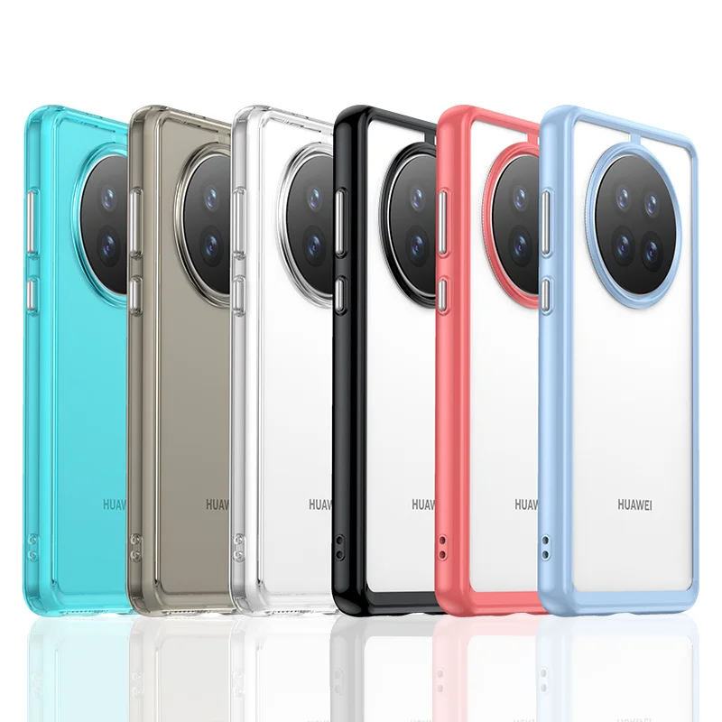 Per Huawei Mate 50 Clear Case Huawei Mate 50 Cover Coque Fundas Traslucido Soft Frame Paraurti Antiurto Per Telefono Huawei Mate 50