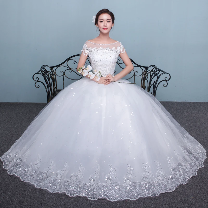 Abito Da Sposa Ricamato Lace Up New Bride Plus Size Abiti Da Sposa Abiti Da Ballo Abiti Da Sposa Abiti Da Sposa Vestido De Noiva