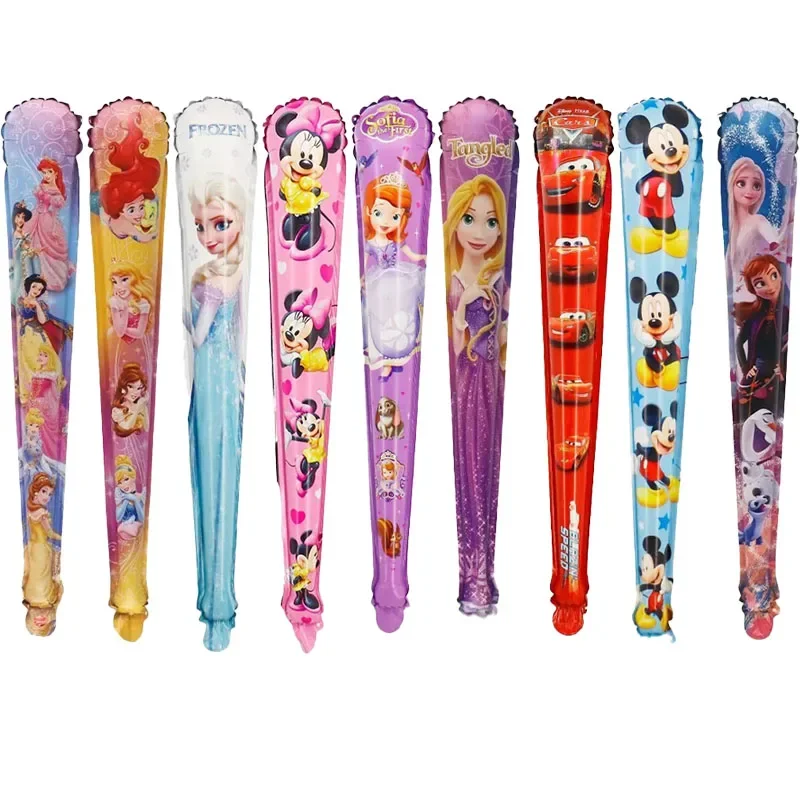 Disney Mickey Minnie Mouse Frozen Princess Balloons Hand Holding Sticks Air Globos Decor Baby Shower Supplies Decorazione Per Feste