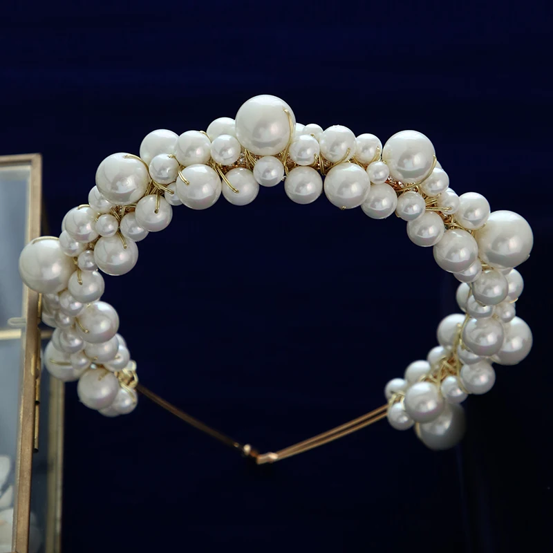 Coreano Natura Perle Spose Fasce Per Capelli Diademi Fascia Da Sposa Principessa Ragazze Regalo Di Compleanno Accessorio