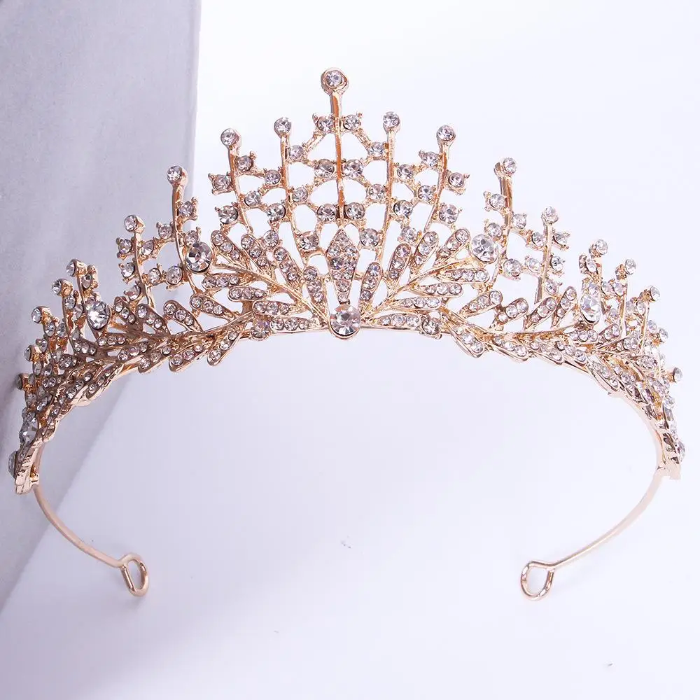 Fata Colorato Elegante Temperamento Principessa Regina Strass Diadema Corona Di Cristallo Sposa Corona Accessori Per Capelli