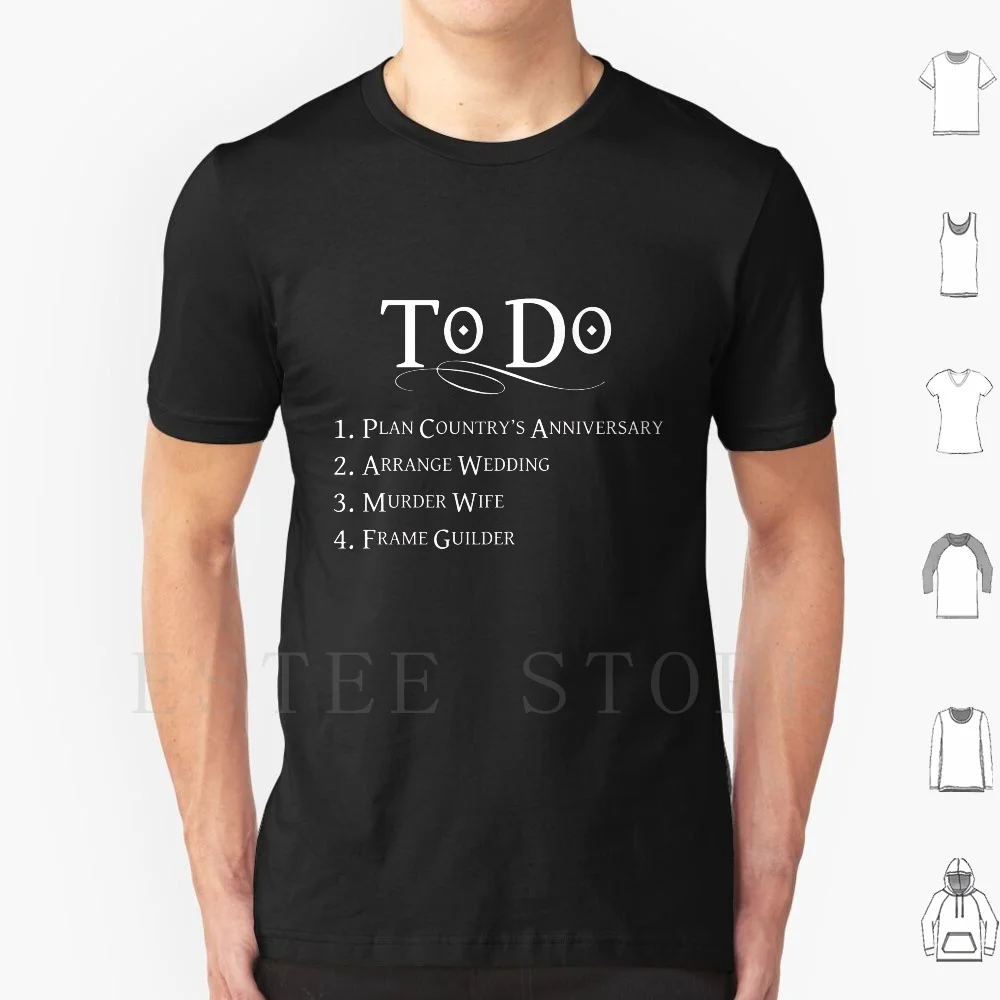 Princess Bride To Do List-Maglietta Con Scritte Bianche Fai Da Te Big Size 100% Cotone Princess Bride Prince Gobbink Do List Divertente