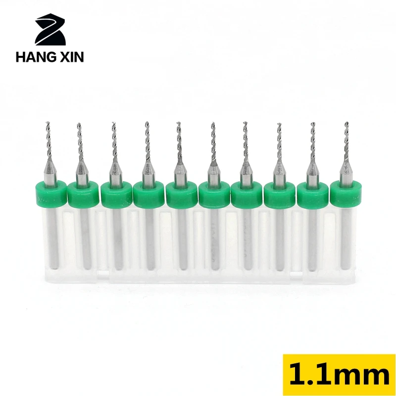 1.1Mm 1.15Mm 10 Pz/Set Carburo Dremel Pcb Drill Bits Set Carburo Di Tungsteno Router Di Cnc Strumenti Di Intaglio Del Legno