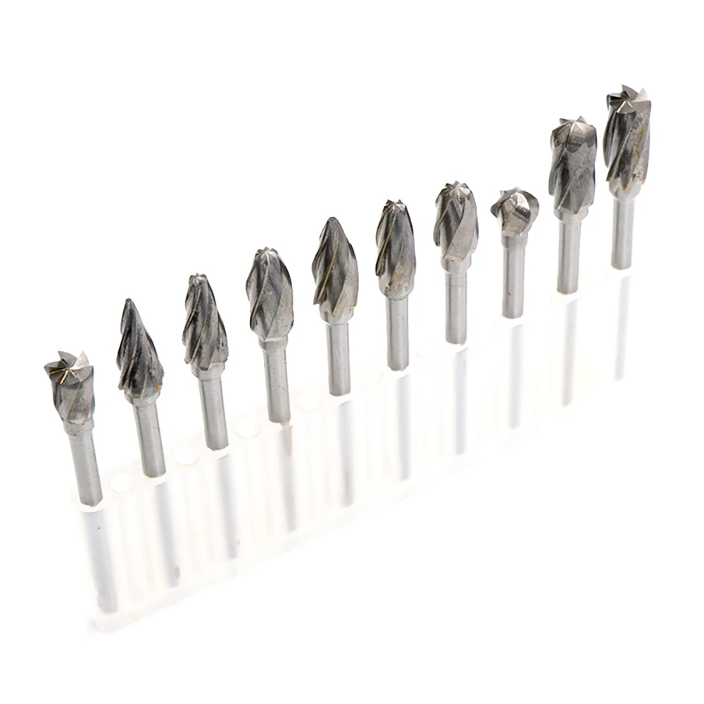 3X6Mm Tungsten Carbide Milling Cutter Rotary Tool Burr Double Diamond Cut Rotary Dremel Tools Electric Grinding Kit