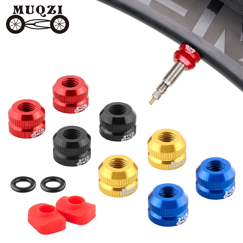 Muqzi 2Pcs Bike Tubeless Tire Presta Valve Nut Mtb Road Bicycle Rim Alluminio Ultralight Valve Cap Ciclismo Parti Di Riparazione