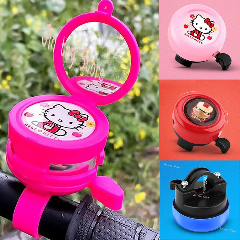 Kawaii Hello Kitty Campanello Per Bicicletta Anime Figure Pikachu Captain America Iron Man Bike Manubrio Anello Di Allarme Manubrio Per Ciclismo Corno
