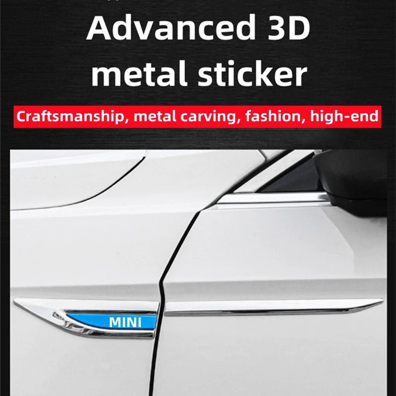 Car Styling Car Side Leaf Plate Decorazione Paillettes Leaf Board Side Label Stickers Per Mini S Jcw R55 R56 R50 R53 R60 F55 F56