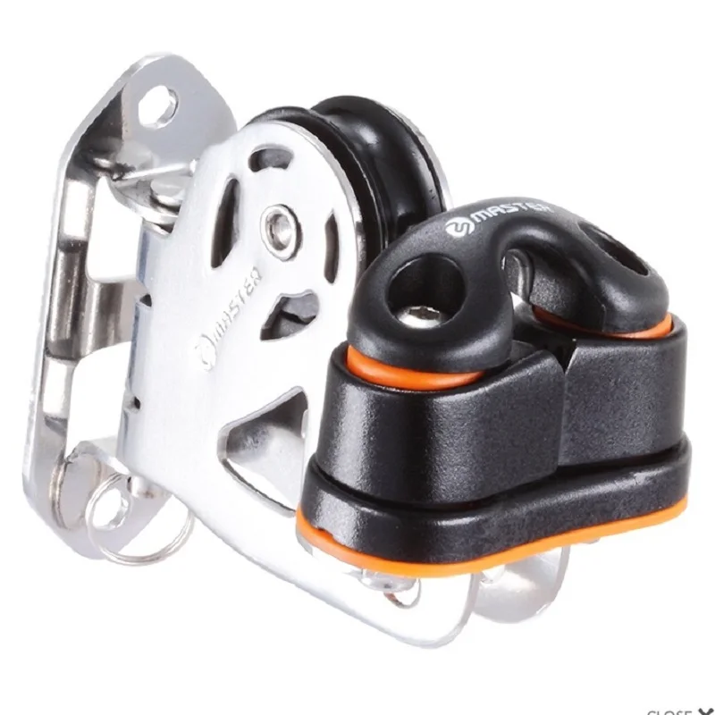 Marine Boat Yacht Barca A Vela Dinghy 29Mm 1 1/8 Pollici Deluxe Girevole-Exit Fairlead Al Cleat Block Small Boat Block Master Spb-2910Fac