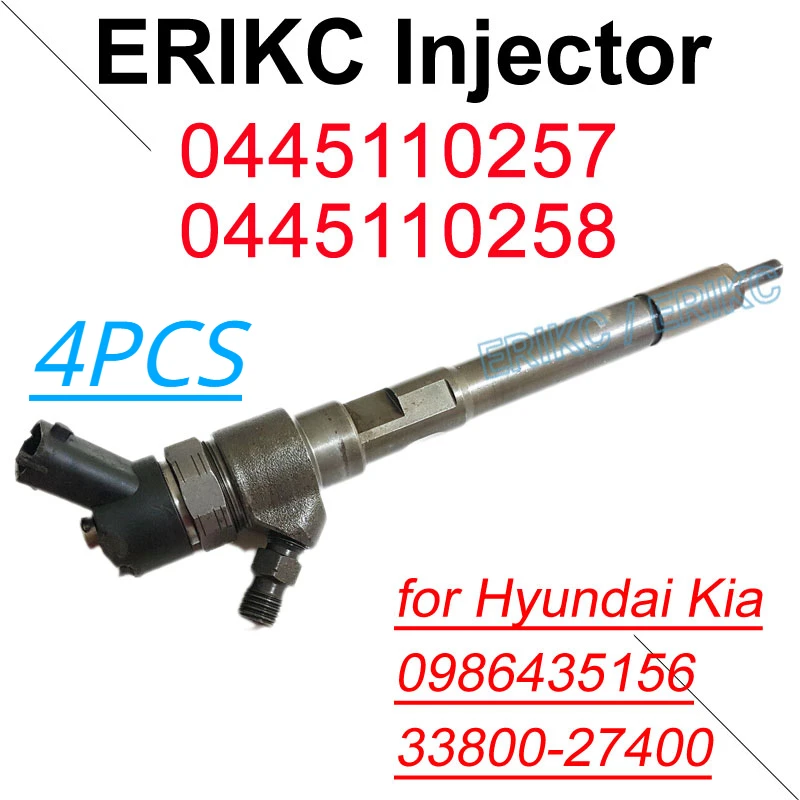 0445110257 33800-27400 Iniettore Di Carburante Diesel 0445110258 Ugello Spruzzatore 3380027400 0986435156 Per Bosch Hyundai Kia 33800 27400