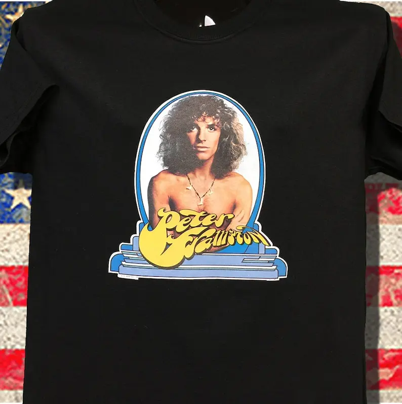 Peter Frampton Anni '70 Nos Trasferimento Molto Raro Su Quasi 40 Anni Su Nero Super Morbido Solo 2 A Sinistra Tutte Le Taglie Non Durano